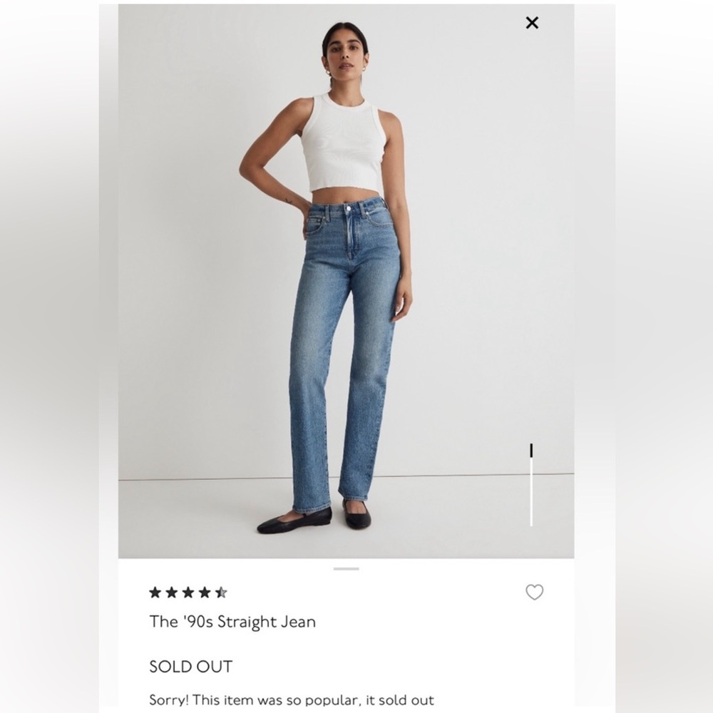 Madewell Women's Straight Leg Blue Jeans